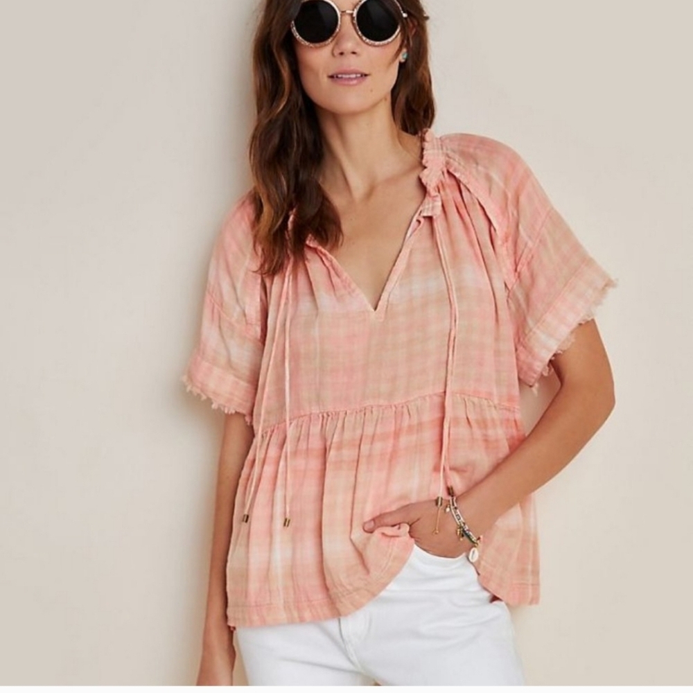 Anthropologie The Bette Babydoll Peasant Blouse Size SMALL